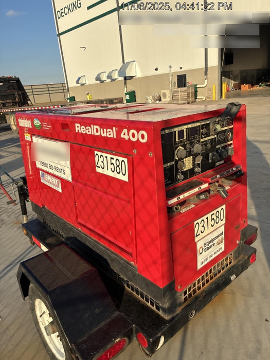 2022 Shindaiwa DGW400MDL Kubota D902 Engine, 23 HP, Dual Op Welder, Wire, Arc, Droop Stick, Tig, and CC Stick Functionality, Simulphase, 3 Phase and 1 Phase Gen Output, Single Axle NB Trlr, Slr Trckl Chrg 12V 12W, Fire Ext