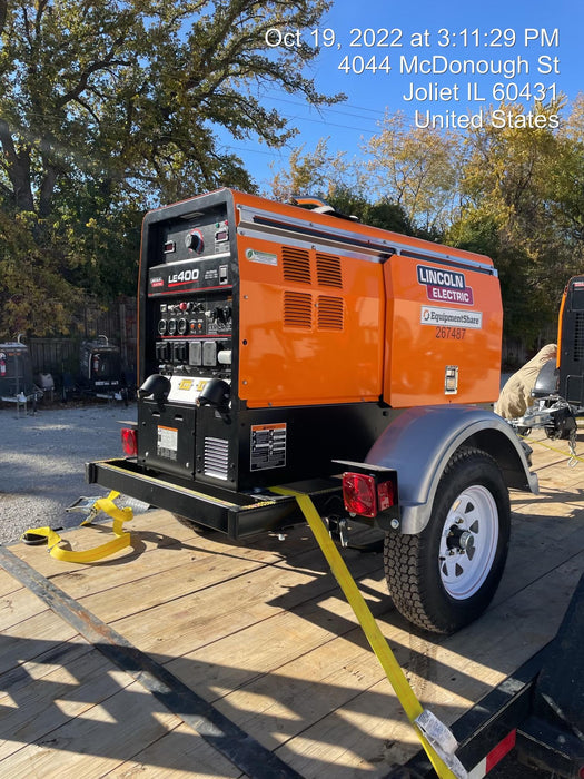 2022 Lincoln Electric LE400 Kubota V1505, Trlr, Cable Rack, Light Kit, ES Decals, T3