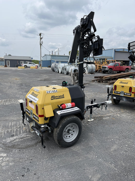 2022 Allmand NLV3GR (4) LED Light Fixture 350W, 23' Vertical Mast, 3kW Prime, Towable, Deep Sea L401, Leveling Jacks, Yanmar T4F 5.8hp