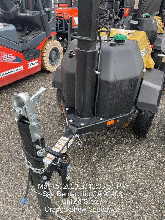 2022 Allmand NLV3GR (4) LED Light Fixture 350W, 23' Vertical Mast, 3kW Prime, Towable, ES Decals, T3