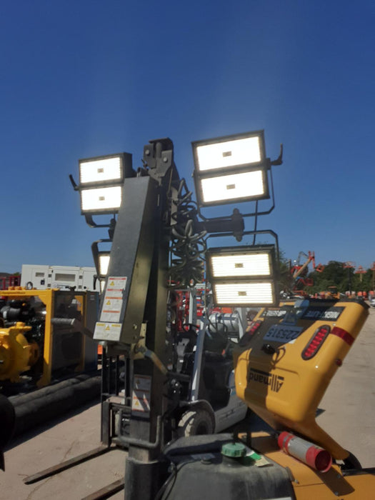 2022 Allmand NLV3GR (4) LED Light Fixture 350W, 23' Vertical Mast, 3kW Prime, Towable, Deep Sea L401, Leveling Jacks, Yanmar T4F 5.8hp