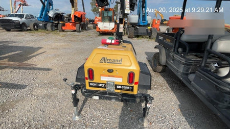 2021 Allmand NLV3GR (4) LED Light Fixture 350W, 23' Vertical Mast, 3kW Prime, Towable, Deep Sea L401, Leveling Jacks, Yanmar T4F 5.8hp