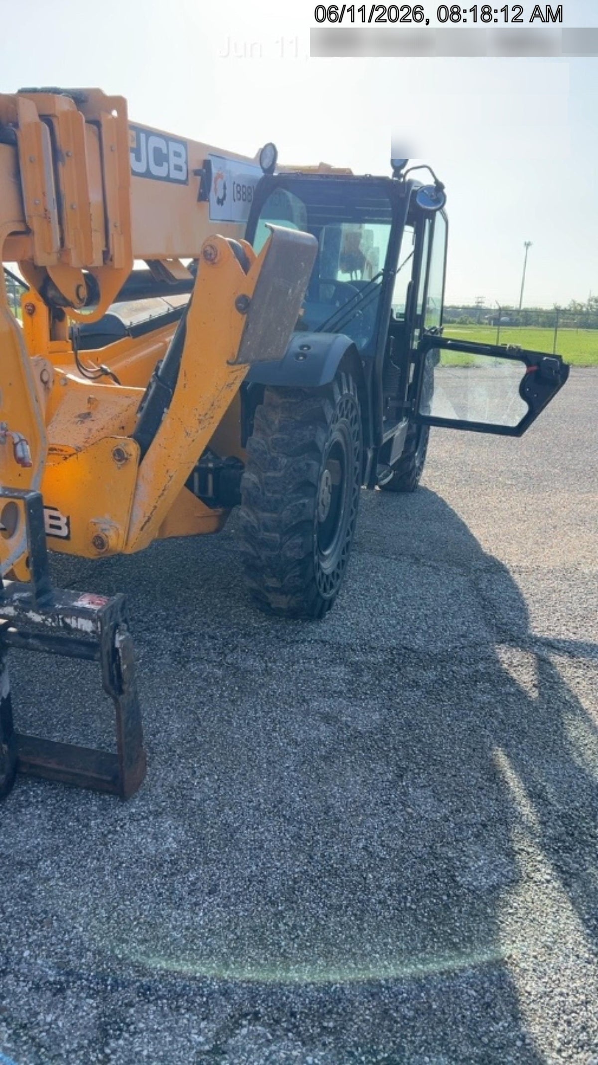 2020 JCB 510-56 Cab/Heat/Air, 74 HP, Solid Tires, STD Worklight, Beacon, Aux Hydraulics, Lifting Eye, Back up Alarm w/66" Carriage/60" Forks