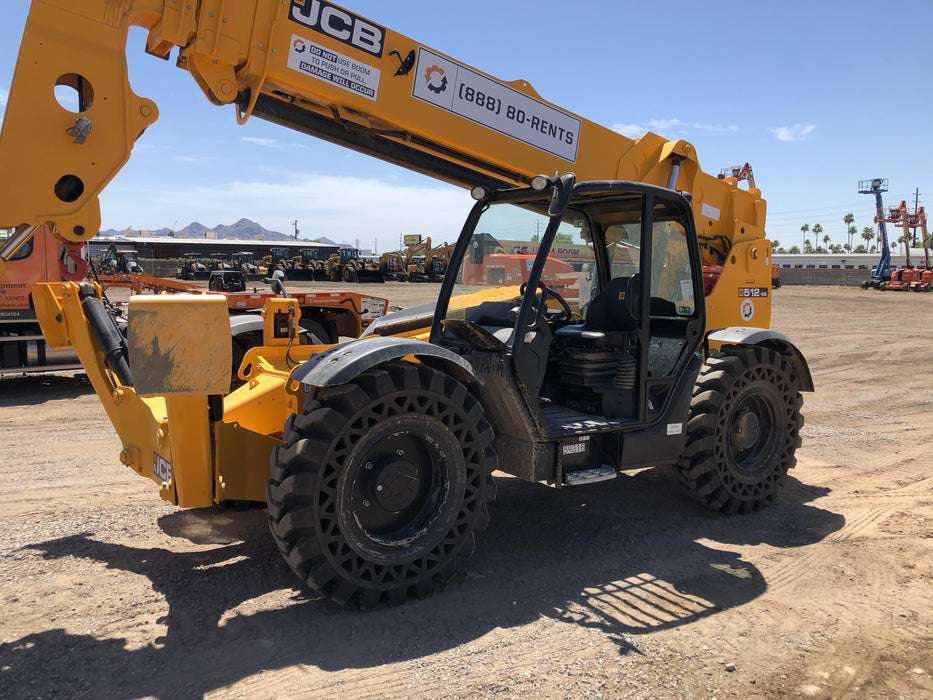 2020 JCB 512-56 Canopy, 74 HP, Solid Tires, STD Worklight, Beacon, Aux Hydraulics, Lifting Eye, Backup Alarm w/66" Carriage, 60" Forks