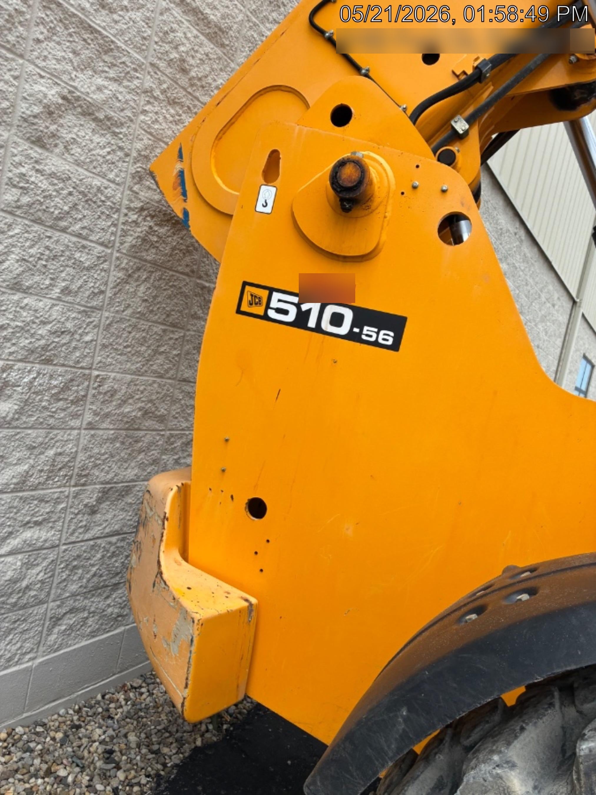 2019 JCB 510-56 74 HP w/CAB/HVAC, Beacon, Worklights, Aux Hydraulics, Solid Tires 72" Carriage/60" Forks