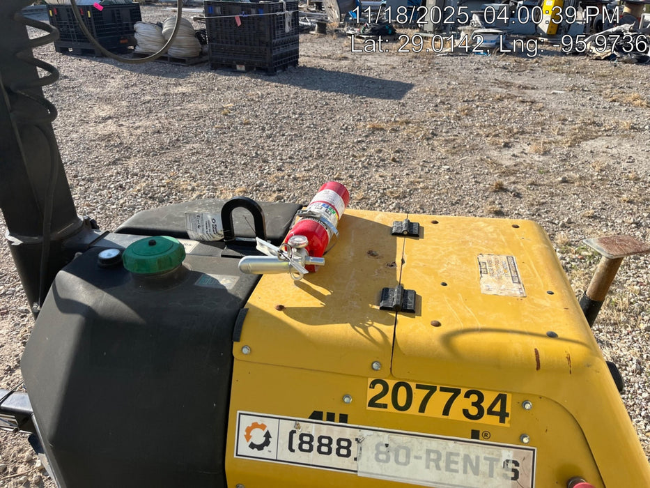 2022 Allmand NLV3GR (4) LED Light Fixture 350W, 23' Vertical Mast, 3kW Prime, Towable, Deep Sea L401, Leveling Jacks, Yanmar T4F 5.8hp