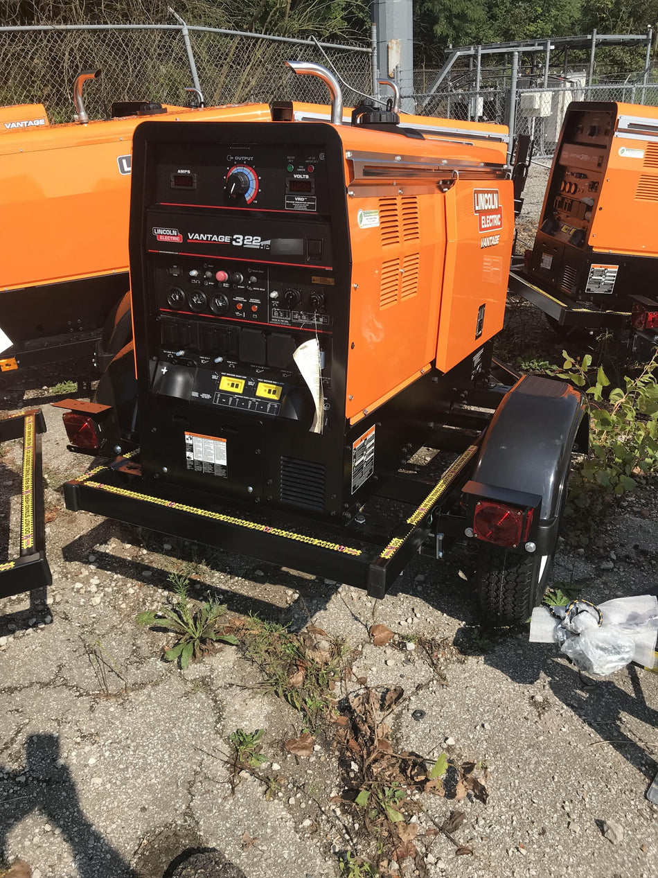 2021 Lincoln Electric Vantage 322 Vantage 322 Ready Pak 3 w/ Decals, ORANGE (includes trailer, cable rack, fender light kit) NO Telematics