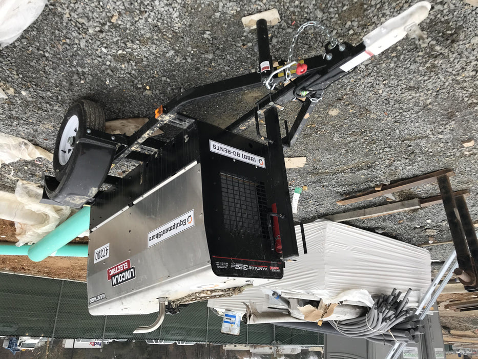 2019 Lincoln Electric Vantage 322 Ready-Pak 3, Two Wheel Trailer, Fender and Light Kit, Cable Rack