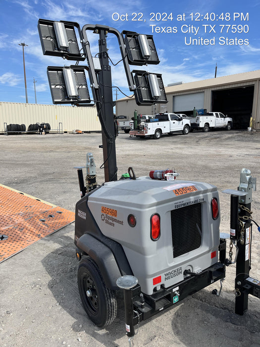 2024 Wacker Neuson LTT4 Diesel, Kohler KDW702, Deep Sea Controller, Auto Start, LED 320W, Bypass Outlet, T3