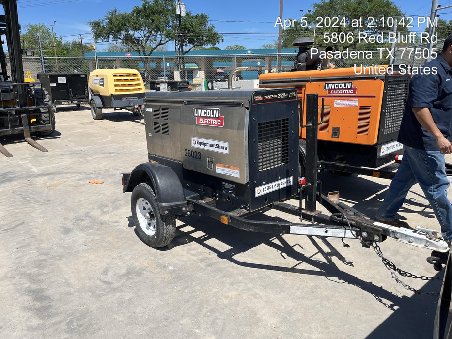 2019 Lincoln Electric Vantage 322 Lincoln Vantage 322 Welder w/Trailer, Light Kit, Cable Rack