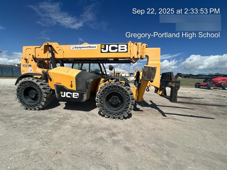 2020 JCB 510-56 Canopy, Solid Tires, Work Lights, Beacon, Aux Hydraulics, Back up Alarm, Lifting Eye, ES Decals