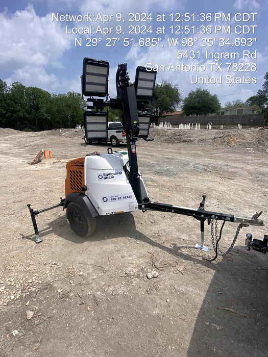 2024 Generac MLT2 Diesel, Flex Switch 120V Input, Powerzone Controller, 
(4) 320W LED Lights, 4kW Generator, 39.9 Gal Fuel Tank, 2" Ball, T3