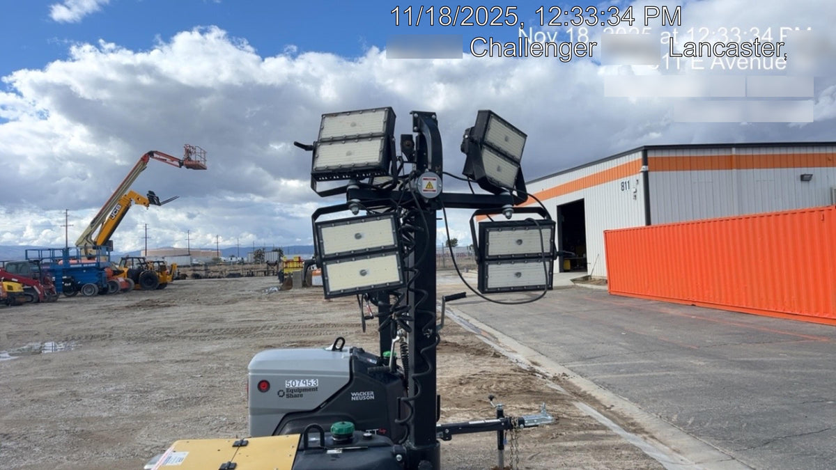 2022 Allmand NLV3GR (4) LED Light Fixture 350W, 23' Vertical Mast, 3kW Prime, Towable, ES Decals, T3