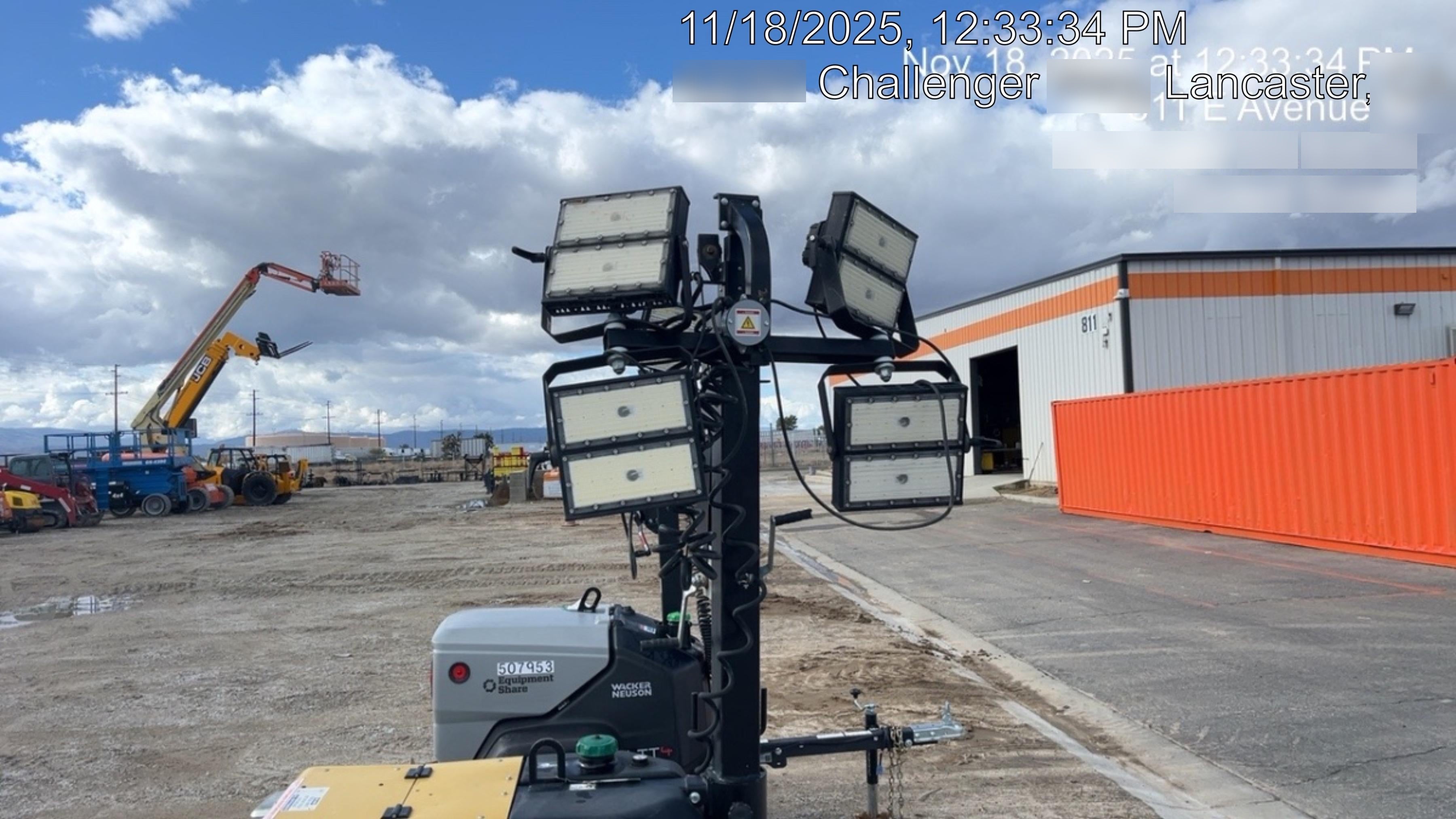 2022 Allmand NLV3GR (4) LED Light Fixture 350W, 23' Vertical Mast, 3kW Prime, Towable, ES Decals, T3