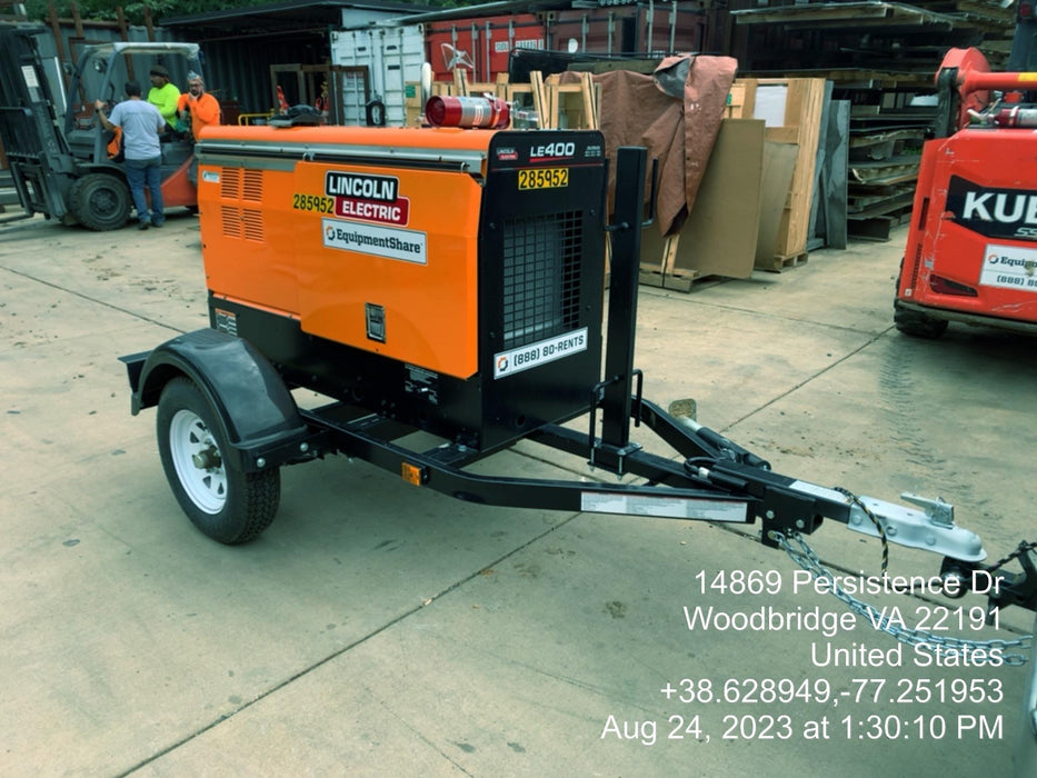 2022 Lincoln Electric LE400 Kubota V1505, Trlr, Cable Rack, Light Kit, ES Decals, T3