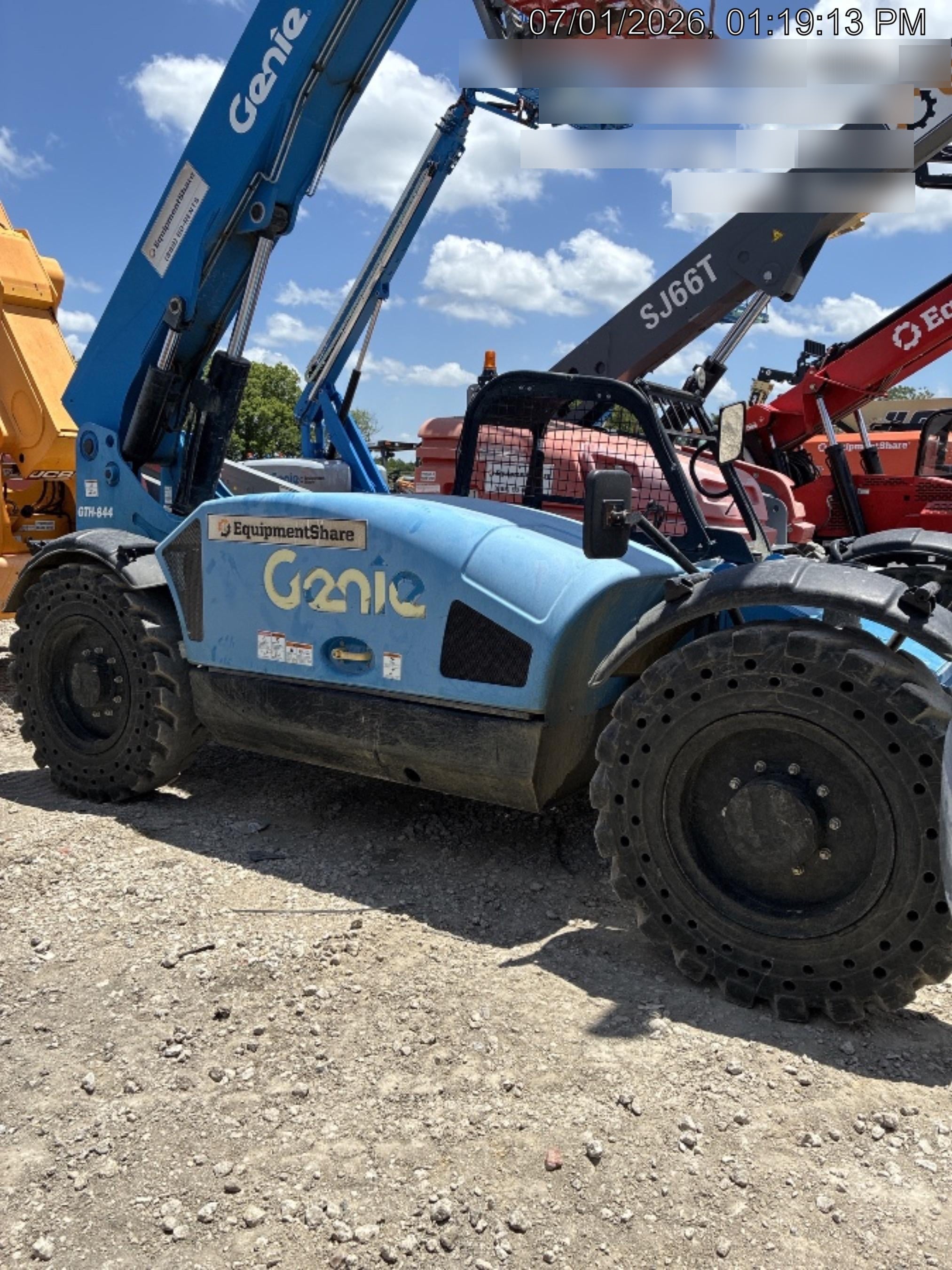2018 Genie GTH-844 Genie GTH-844 w/Open ROPS, Solid Tires, beacon/work lights, 60" carriage/forks