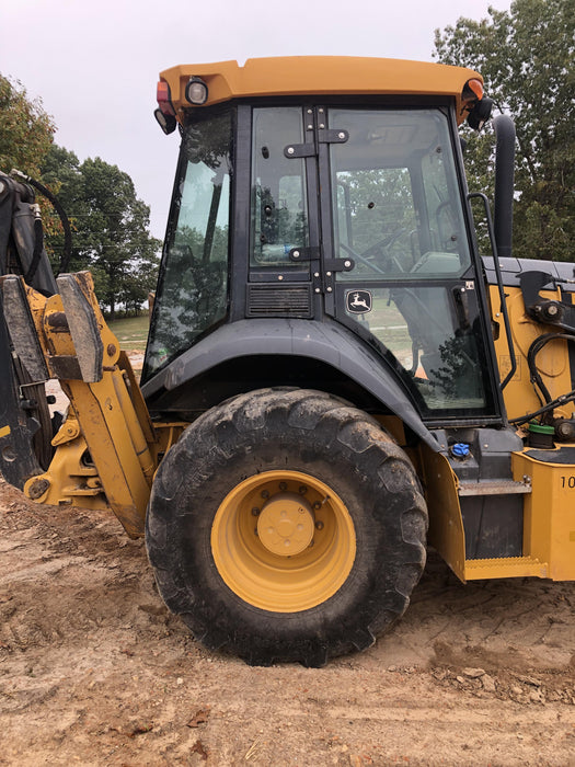 2020 John Deere 410L - Extendable Stick Cab/Heat/Air, 4WD, Extendable Stick, Pilot Controls, 2 Way Hydraulics, TAG Manual QC