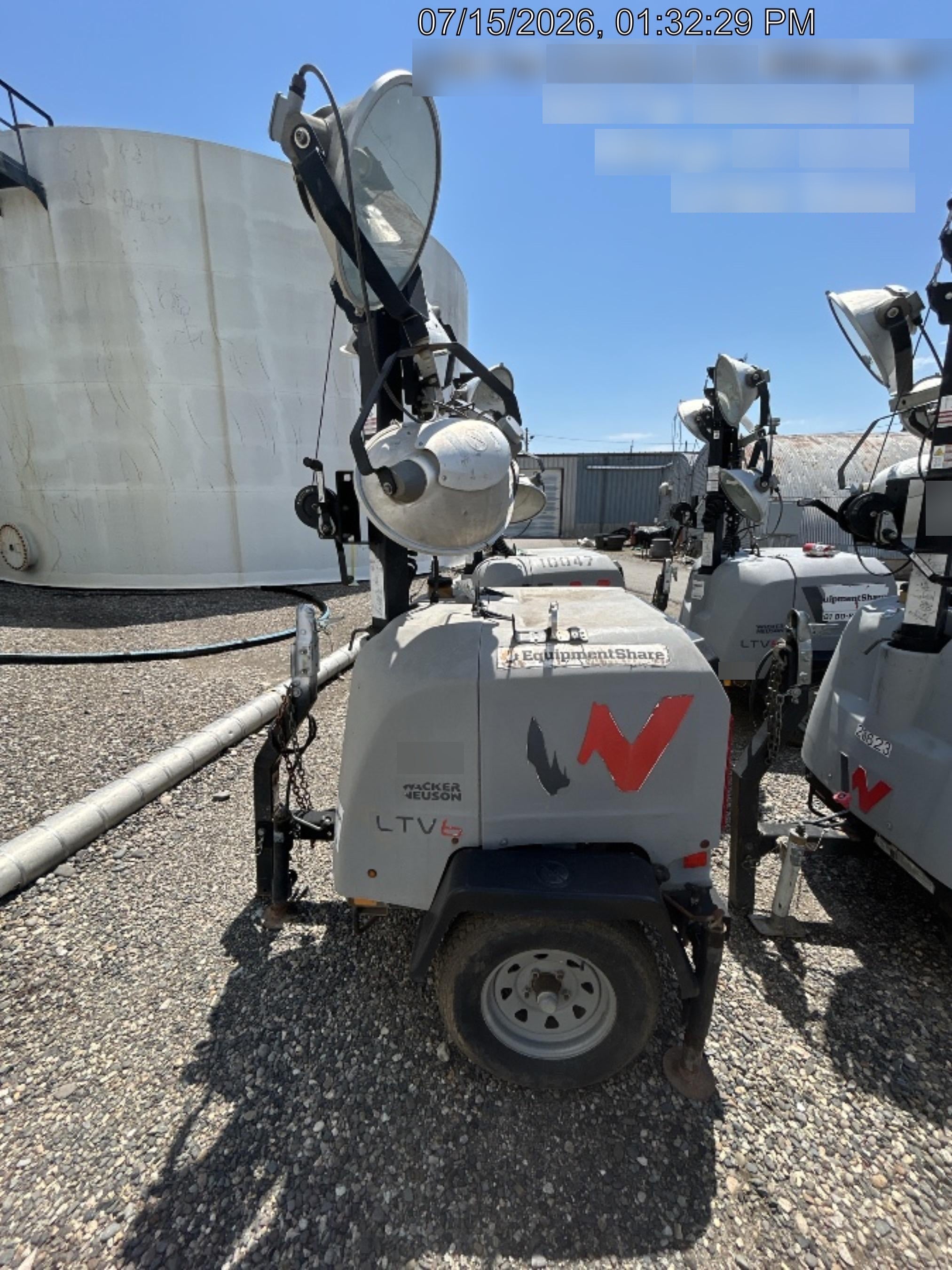 2018 Wacker Neuson LTV6L-MH Wacker Neuson LTV6L Mobile Light Tower w/Fuel Level Sensor Installed