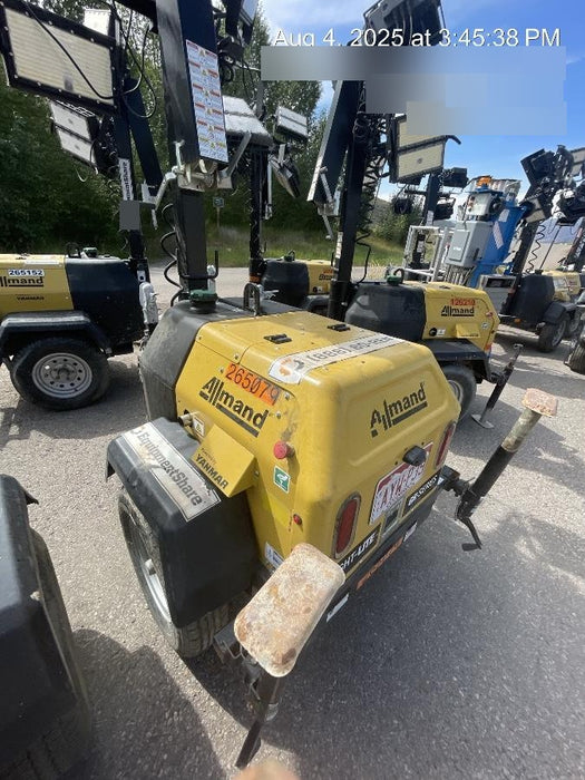 2022 Allmand NLV3GR (4) LED Light Fixture 350W, 23' Vertical Mast, 3kW Prime, Towable, ES Decals, T3