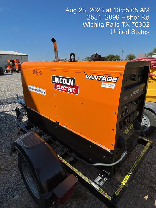 2022 Lincoln Electric LE400 Kubota V1505, Trlr, Cable Rack, Light Kit, ES Decals, T3