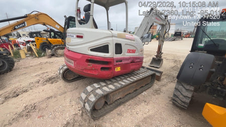 2019 Takeuchi TB260 Canopy, Standard Blade, Auxiliary hydraulics w/Manual QC, Hydraulic thumb, 12" ,18", 24" Bucket