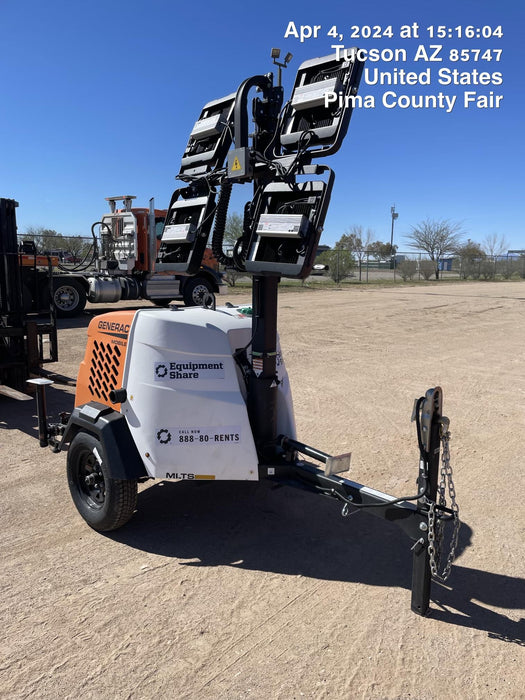 2024 Generac MLT2 Diesel, Flex Switch 120V Input, Powerzone Controller, 
(4) 320W LED Lights, 4kW Generator, 39.9 Gal Fuel Tank, 2" Ball, T3
