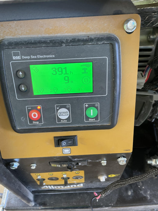 2022 Allmand NLV3GR (4) LED Light Fixture 350W, 23' Vertical Mast, 3kW Prime, Towable, Deep Sea L401, Leveling Jacks, Yanmar T4F 5.8hp