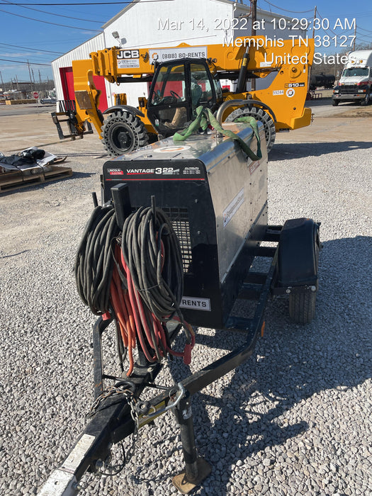 2019 Lincoln Electric Vantage 322 Ready-Pak 3, Two Wheel Trailer, Fender and Light Kit, Cable Rack