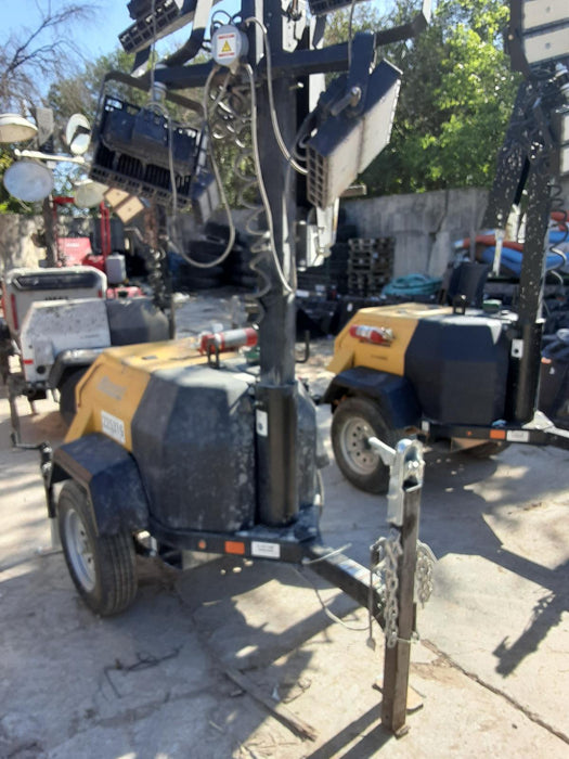 2022 Allmand NLV3GR (4) LED Light Fixture 350W, 23' Vertical Mast, 3kW Prime, Towable, Deep Sea L401, Leveling Jacks, Yanmar T4F 5.8hp