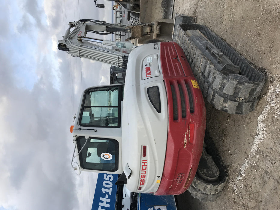 2019 Takeuchi TB290 Cab/Heat/AC w/Rubber Tracks, Auxiliary Hydraulics, Dozer Blade, Manual QC, 18/24/36" Buckets, Hydraulic Thumb Installed