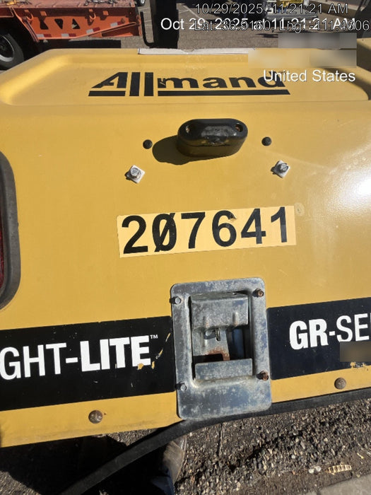 2022 Allmand NLV3GR (4) LED Light Fixture 350W, 23' Vertical Mast, 3kW Prime, Towable, Deep Sea L401, Leveling Jacks, Yanmar T4F 5.8hp