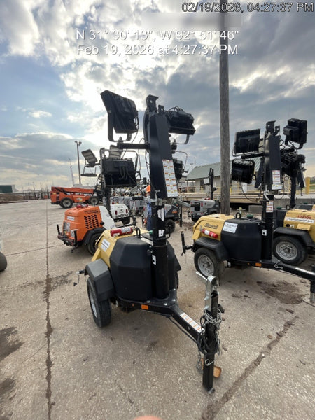 2022 Allmand NLV3GR (4) LED Light Fixture 350W, 23' Vertical Mast, 3kW Prime, Towable, Deep Sea L401, Leveling Jacks, Yanmar T4F 5.8hp