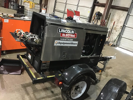 2019 Lincoln Electric Vantage 322 Ready-Pak 3, Two Wheel Trailer, Fender and Light Kit, Cable Rack