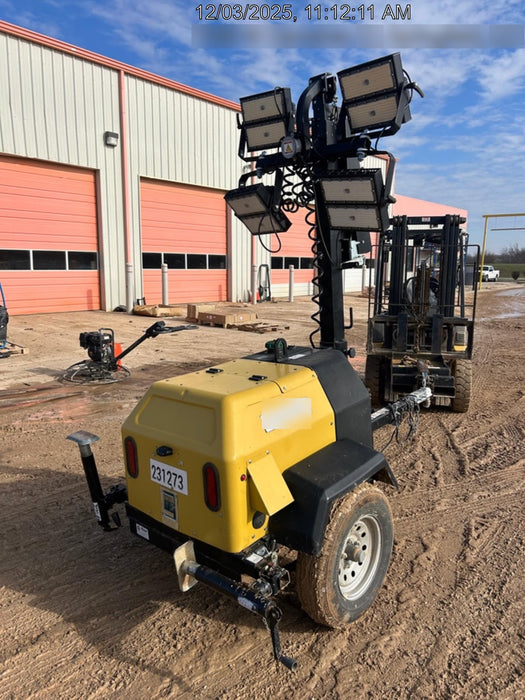 2022 Allmand NLV3GR (4) LED Light Fixture 350W, 23' Vertical Mast, 3kW Prime, Towable, Deep Sea L401, Leveling Jacks, Yanmar T4F 5.8hp