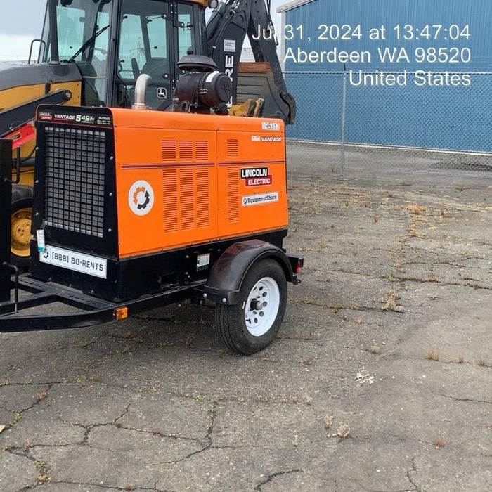 2021 Lincoln Electric Vantage 549X Ready Pak 3, ORANGE (includes trailer, cable rack, fender light kit)
