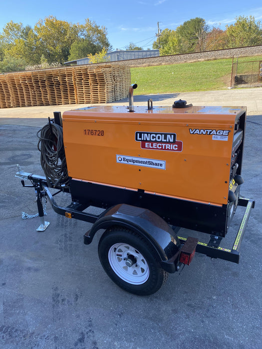 2021 Lincoln Electric Vantage 322 Vantage 322 Ready Pak 3 w/ Decals, ORANGE (includes trailer, cable rack, fender light kit) NO Telematics