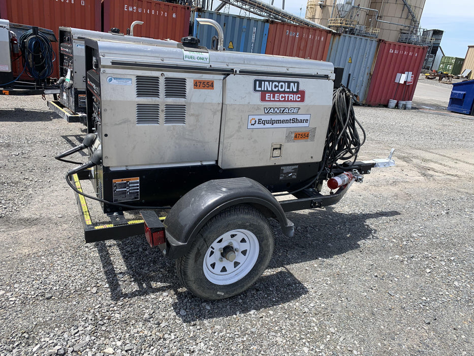 2019 Lincoln Electric Vantage 322 Ready-Pak 3, Two Wheel Trailer, Fender and Light Kit, Cable Rack