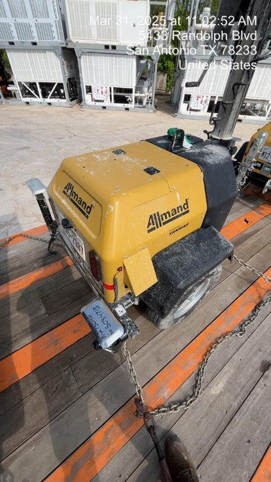 2022 Allmand NLV3GR (4) LED Light Fixture 350W, 23' Vertical Mast, 3kW Prime, Towable, ES Decals, T3