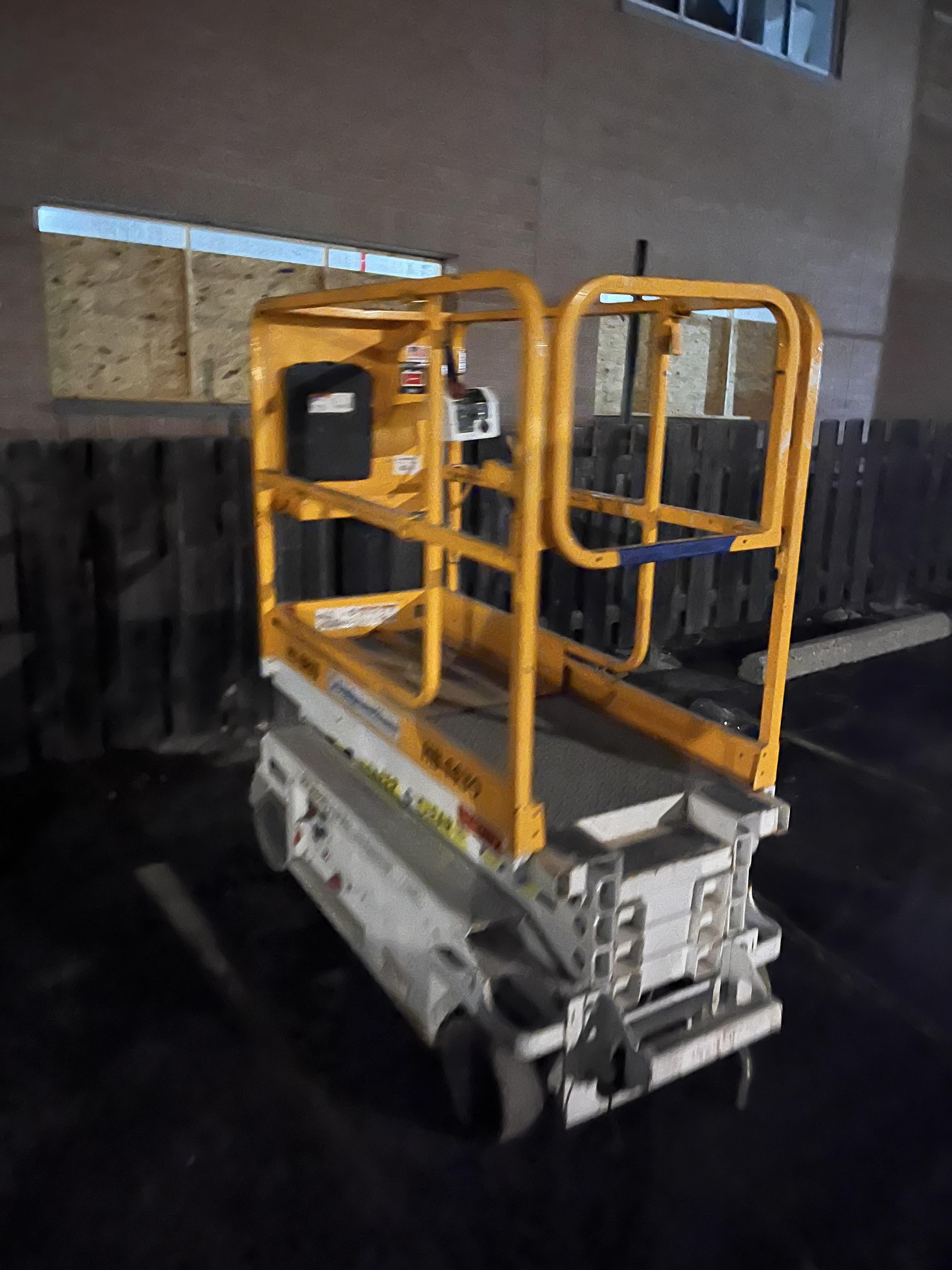 Custom Equipment HB-1430 <ul>
 <li>Hy-Brid Scissor Lift</li>
  <li>Platform capacity up to 670 lbs.</li>
  <li>Working height up to 20 ft</li>
  <li>Weighs under 1,700 lbs.</li>
  <li>Non-marking wheels </li>
</ul>
