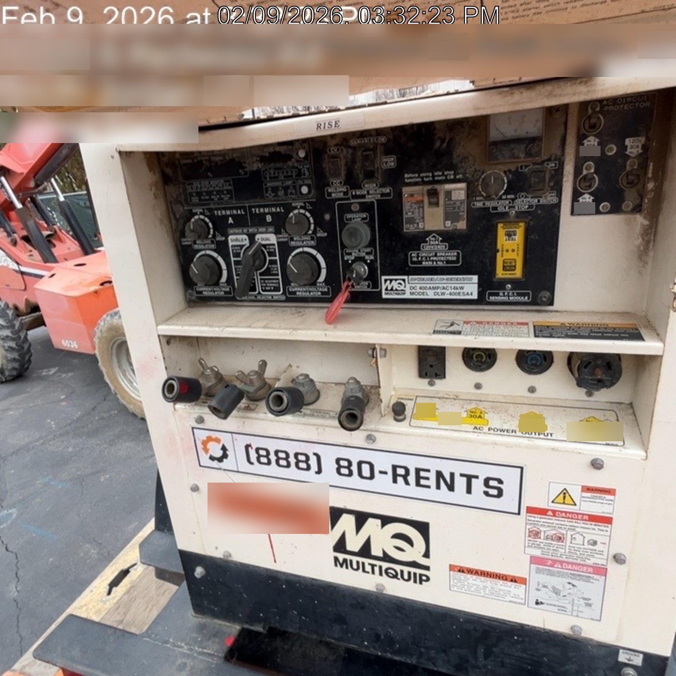 2020 Multiquip DLW400ESA4 400 amp Welder, 14kW, 120/240V, T4F Kubota, Trailer
