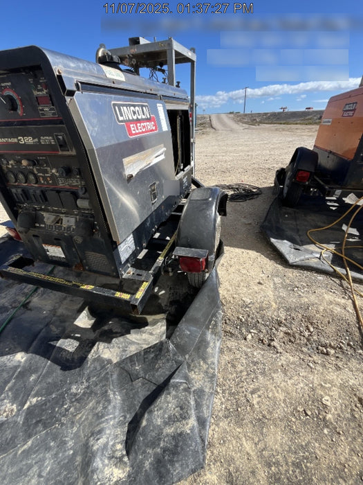 2019 Lincoln Electric Vantage 322 Welder Ready-Pak 3, Two wheel trailer, Fender and Light kit, Cable Rack