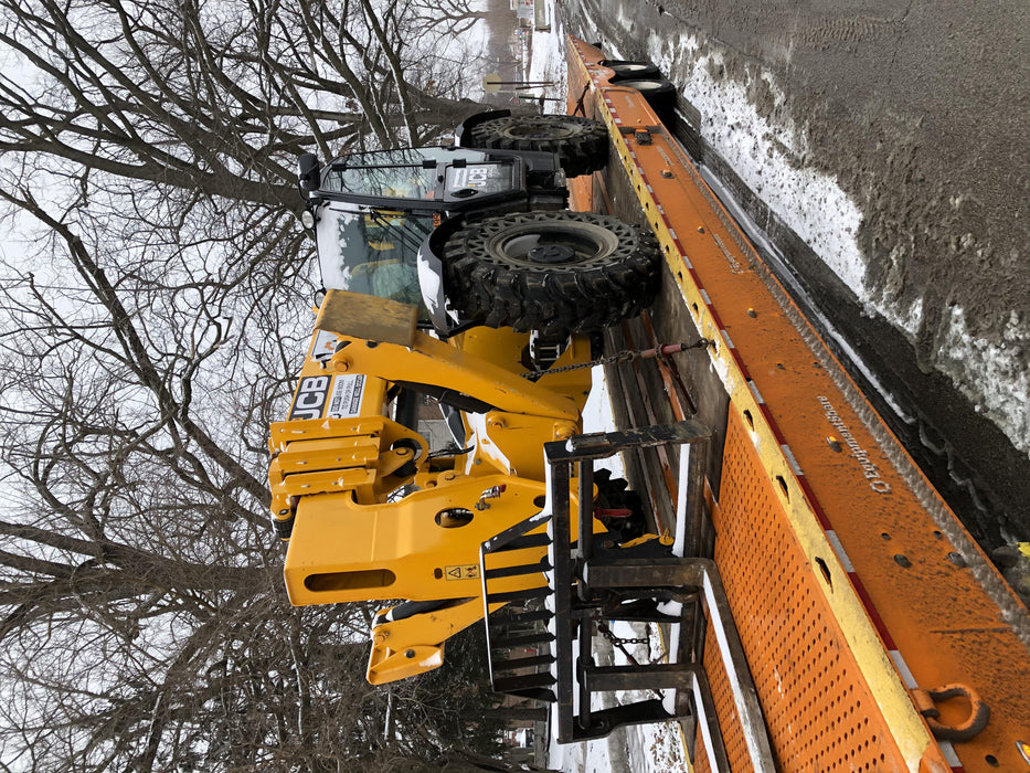 2020 JCB 510-56 Cab/Heat/Air, 74 HP, Solid Tires, STD Worklight, Beacon, Aux Hydraulics, Lifting Eye, Back up Alarm w/66" Carriage/60" Forks