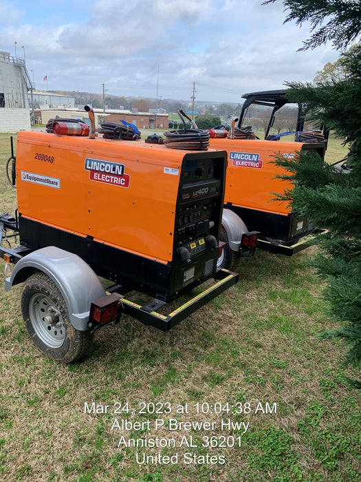 2022 Lincoln Electric LE400 Kubota V1505, Trlr, Cable Rack, Light Kit, ES Decals, T3