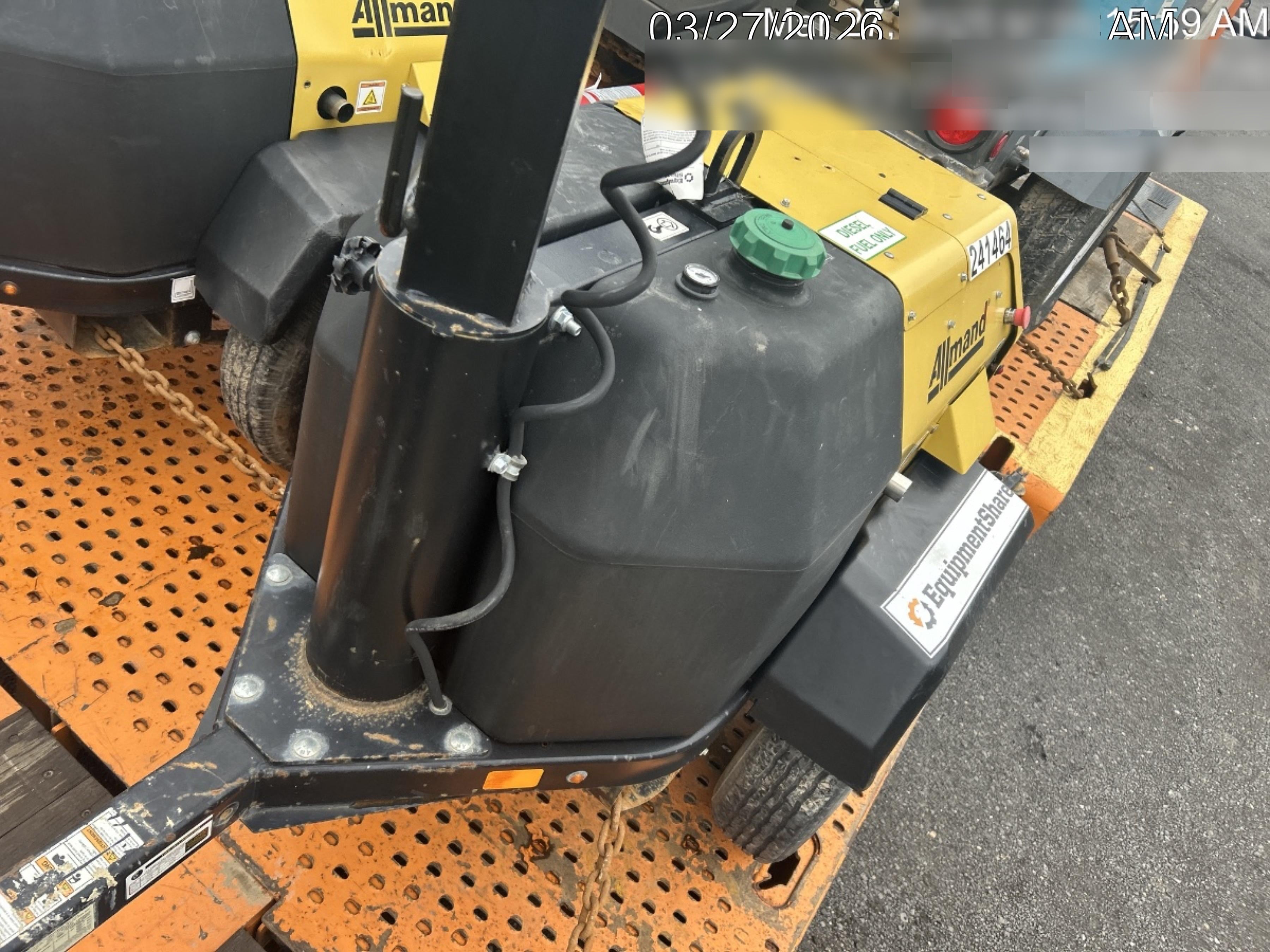 2022 Allmand NLV3GR (4) LED Light Fixture 350W, 23' Vertical Mast, 3kW Prime, Towable, Deep Sea L401, Leveling Jacks, Yanmar T4F 5.8hp
