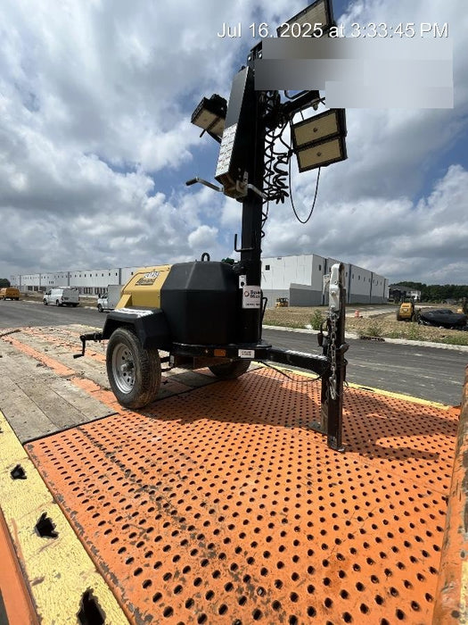 2022 Allmand NLV3GR (4) LED Light Fixture 350W, 23' Vertical Mast, 3kW Prime, Towable, Deep Sea L401, Leveling Jacks, Yanmar T4F 5.8hp