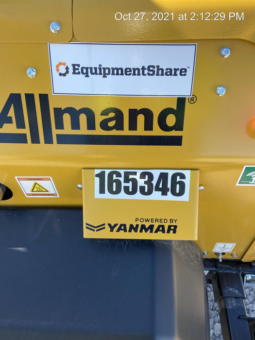 2021 Allmand NLV3GR (4) LED Light Fixture 350W, 23' Vertical Mast, 3kW Prime, Towable, Deep Sea L401, Leveling Jacks, Yanmar T4F 5.8hp