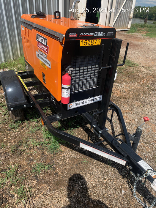 2021 Lincoln Electric Vantage 322 Vantage 322 Ready Pak 3 w/ Telematics & Decals, ORANGE (includes trailer, cable rack, fender light kit)