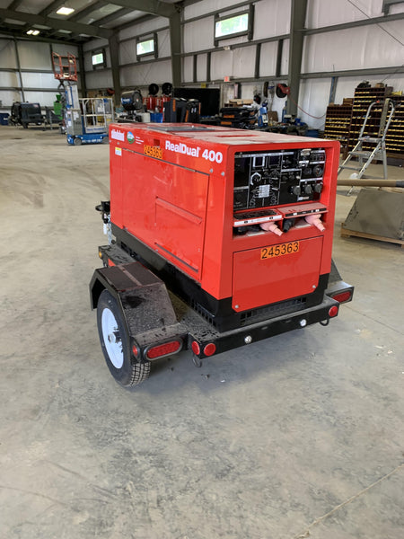 2022 Shindaiwa DGW400MDL Kubota D902 Engine, 23 HP, Dual Op Welder, Wire, Arc, Droop Stick, Tig, and CC Stick Functionality, Simulphase, 3 Phase and 1 Phase Gen Output, Single Axle NB Trlr, Slr Trckl Chrg 12V 12W, Fire Ext