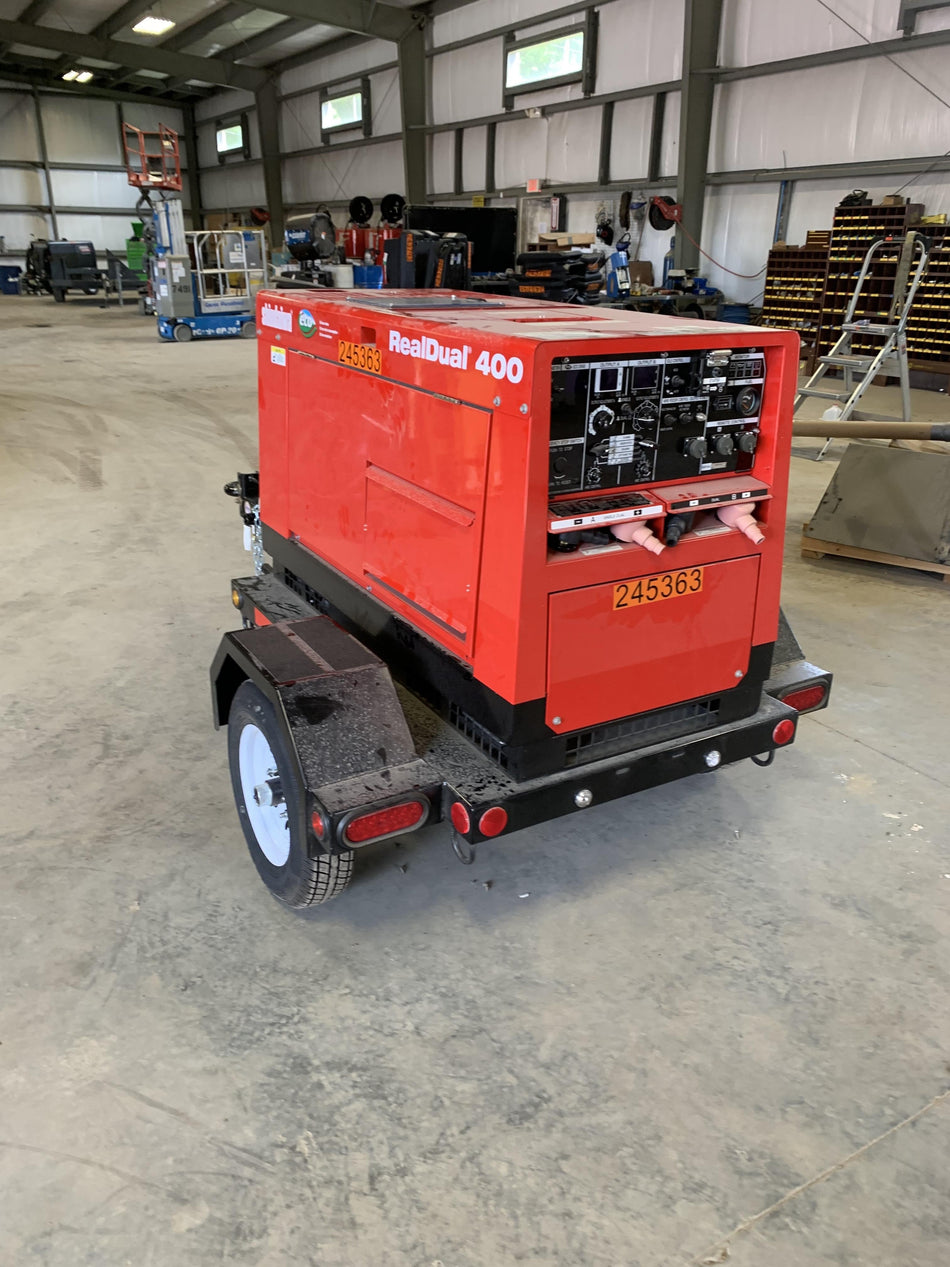 2022 Shindaiwa DGW400MDL Kubota D902 Engine, 23 HP, Dual Op Welder, Wire, Arc, Droop Stick, Tig, and CC Stick Functionality, Simulphase, 3 Phase and 1 Phase Gen Output, Single Axle NB Trlr, Slr Trckl Chrg 12V 12W, Fire Ext