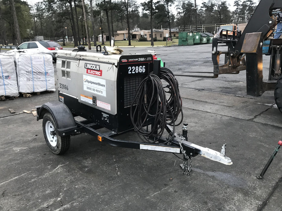 2019 Lincoln Electric Vantage 322 Lincoln Vantage 322 Welder w/Trailer, Light Kit, Cable Rack